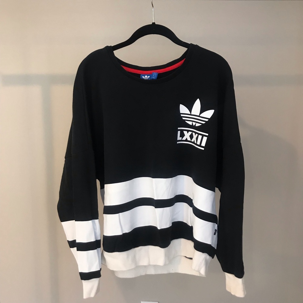 Adidas Three Stripe Drop Shoulder Sweater